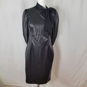 Calvin Klein Faux Leather‎ Black Dress Size 4